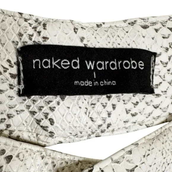 New Naked Wardrobe Snake V Waist Pant Faux Leather Size L - Picture 7 of 11